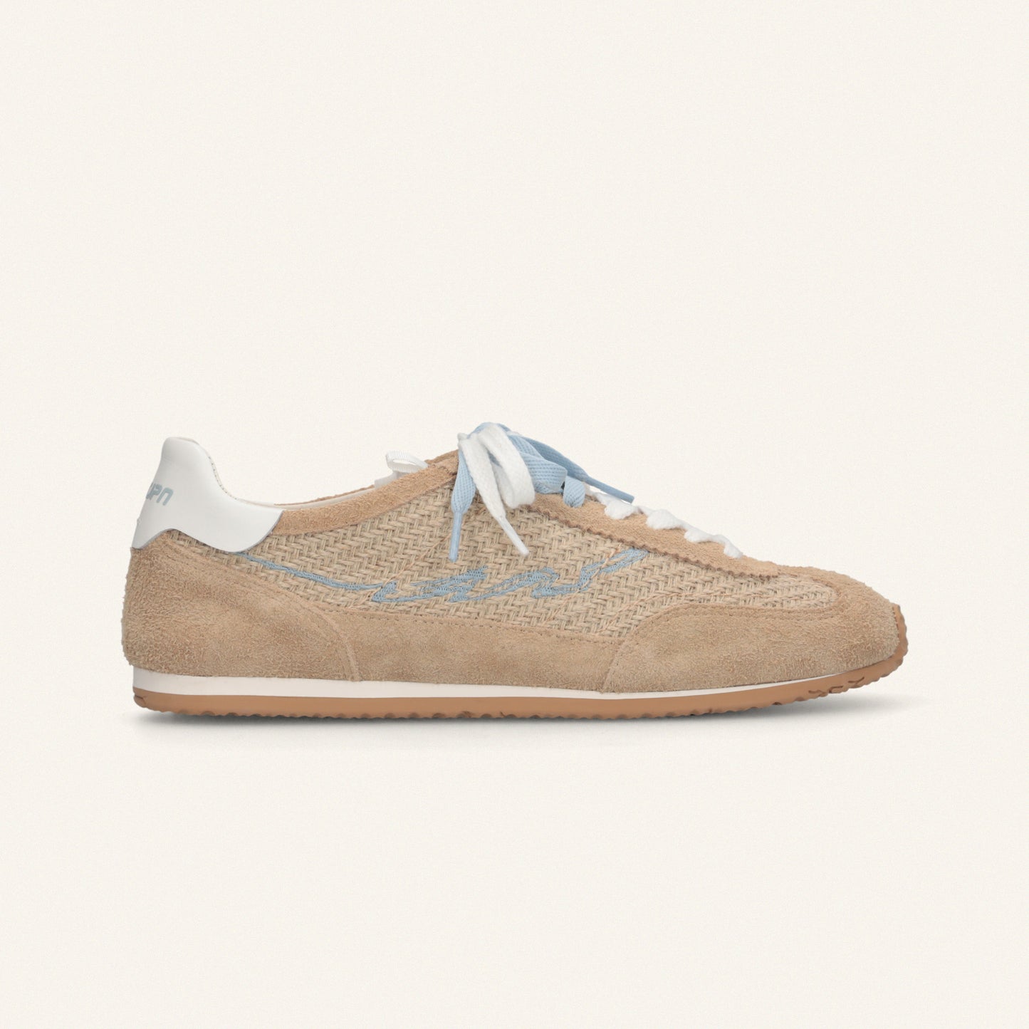 ENTJPN 61 – beige sneakers in suede leather and raffia