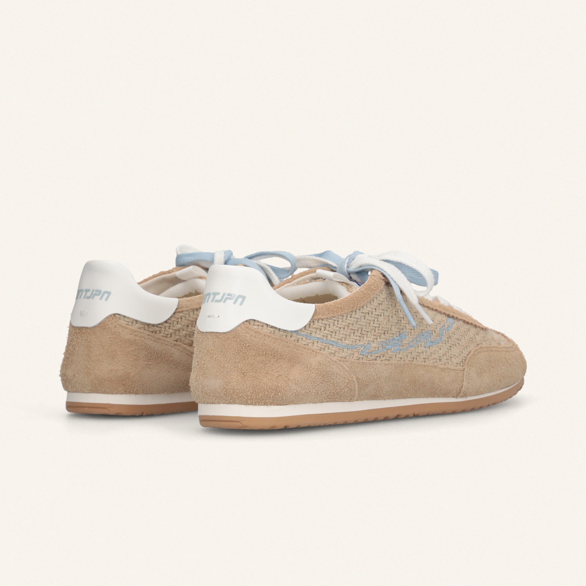 ENTJPN 61 – beige sneakers in suede leather and raffia