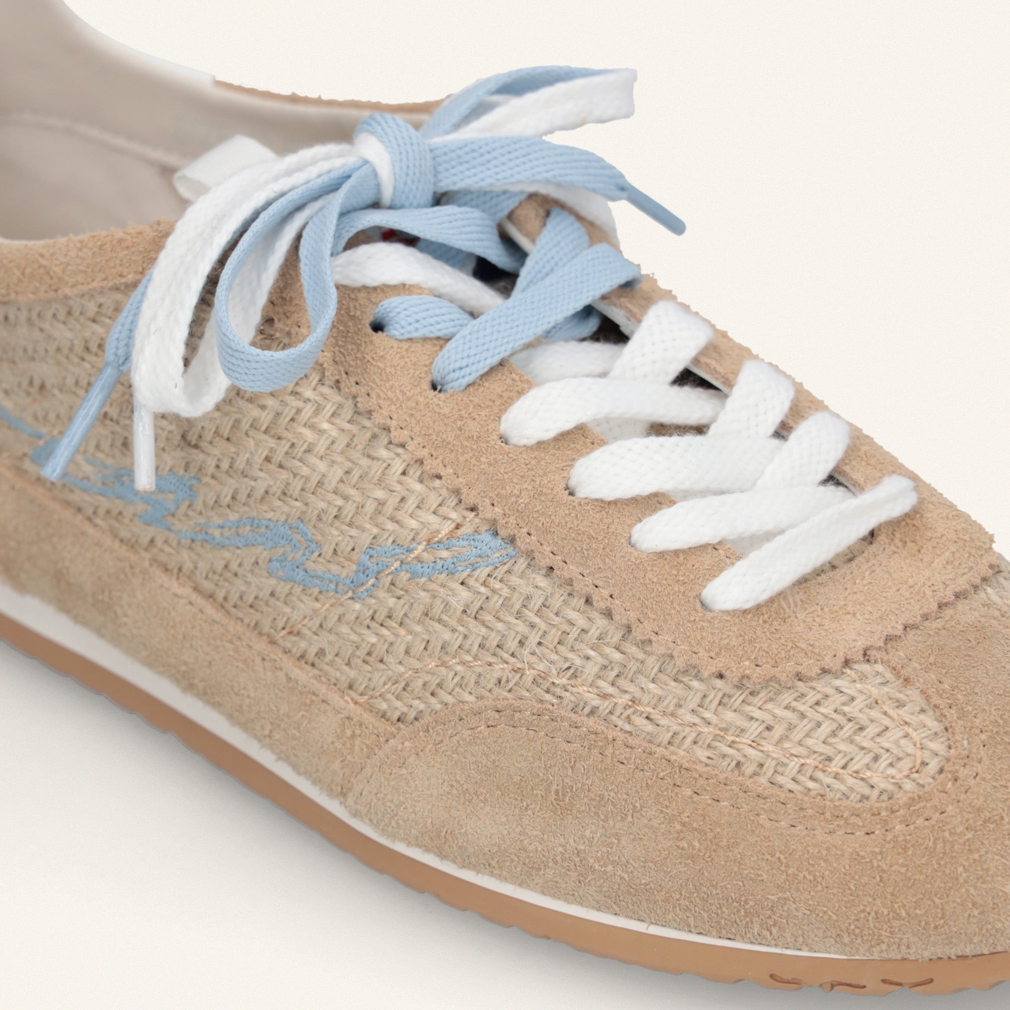 ENTJPN 61 – beige sneakers in suede leather and raffia