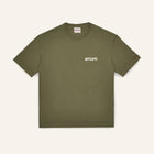 T-shirt in cotone color military con stampa 'Supermarket'