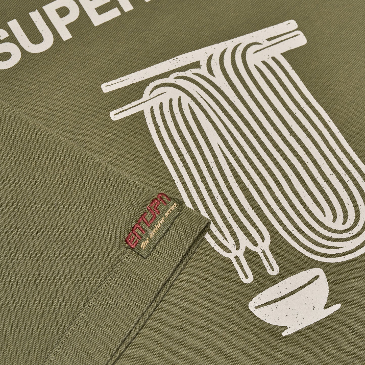 T-shirt in cotone color military con stampa 'Supermarket'