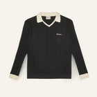 ENTJPN long-sleeved cotton polo shirt in black