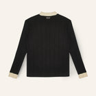 ENTJPN long-sleeved cotton polo shirt in black