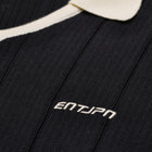 ENTJPN long-sleeved cotton polo shirt in black
