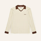 ENTJPN long-sleeved cotton polo shirt in butter