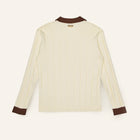 ENTJPN long-sleeved cotton polo shirt in butter