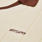 ENTJPN long-sleeved cotton polo shirt in butter
