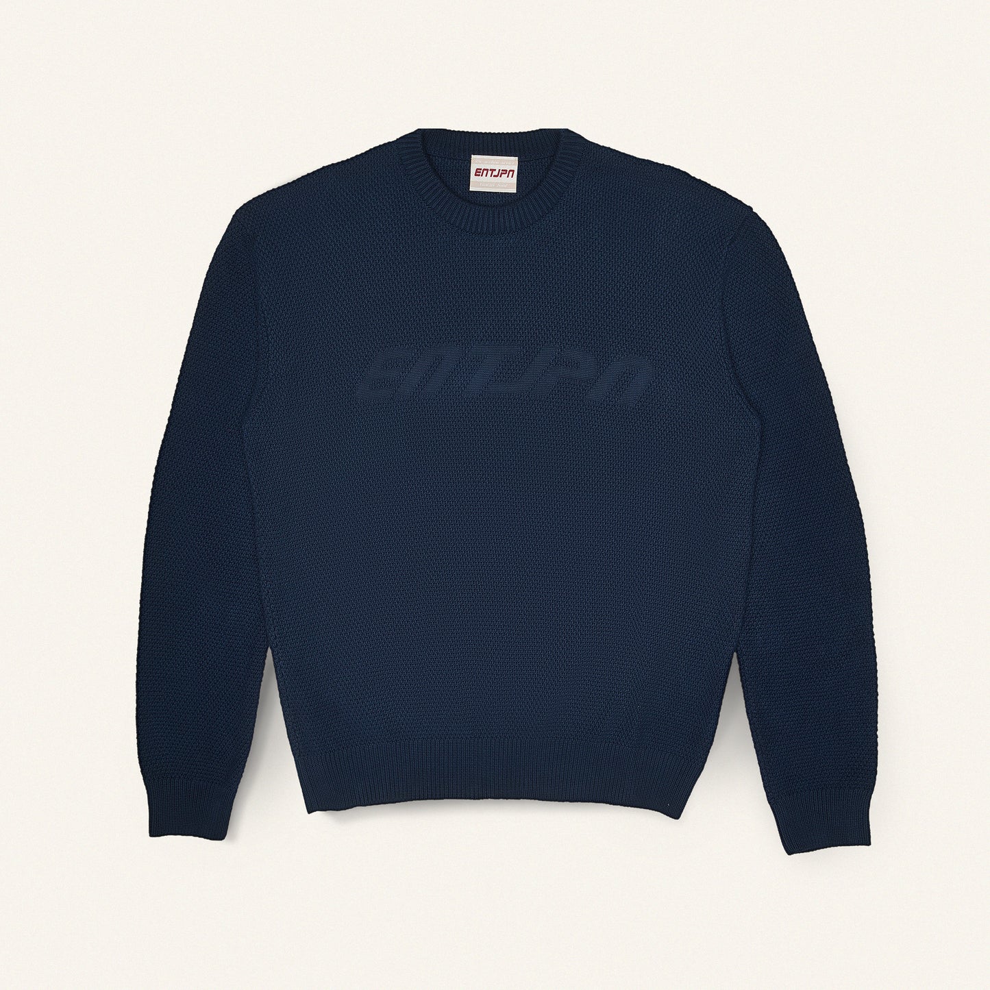 Maglione in cotone color dark blue con logo ENTJPN