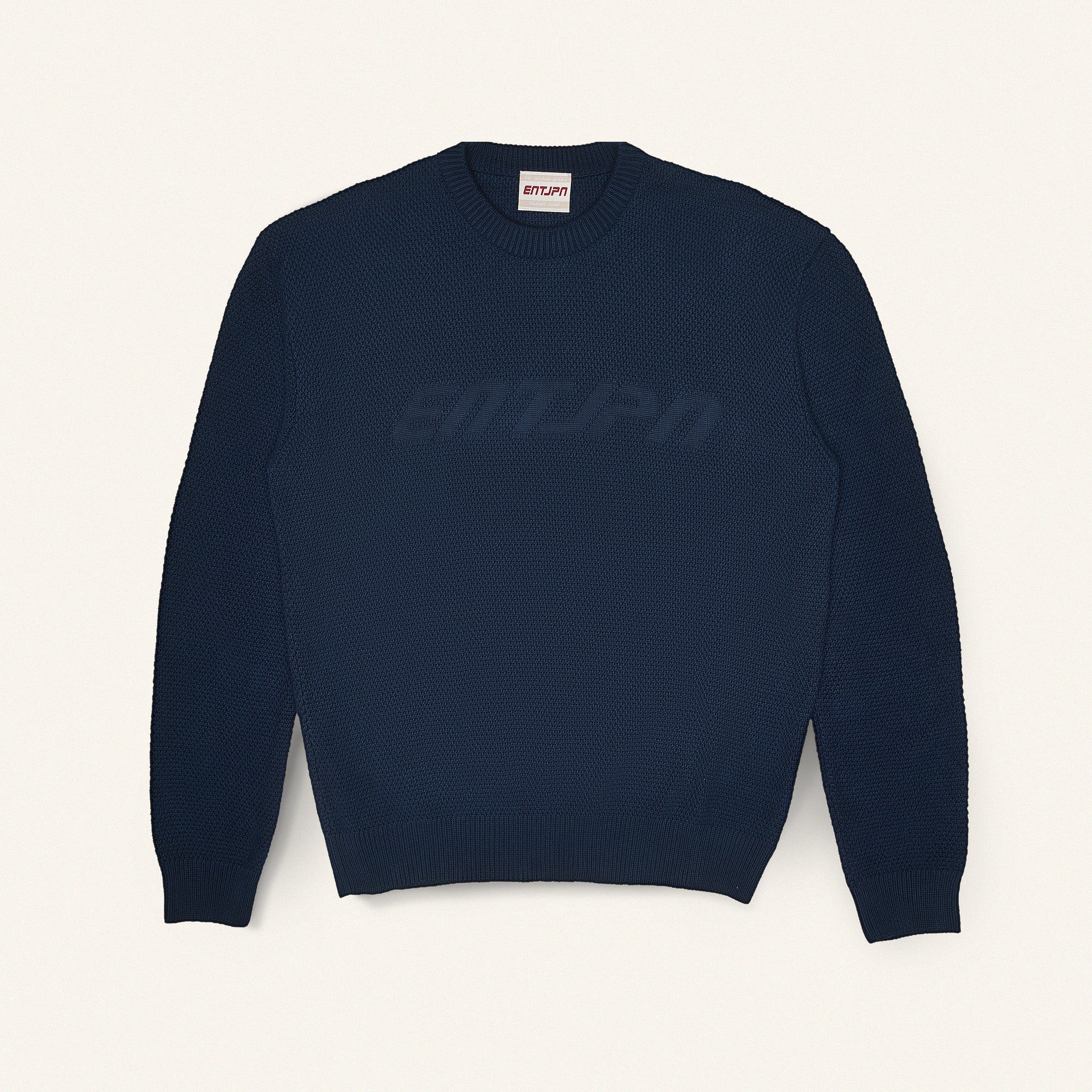 Maglione in cotone color dark blue con logo ENTJPN