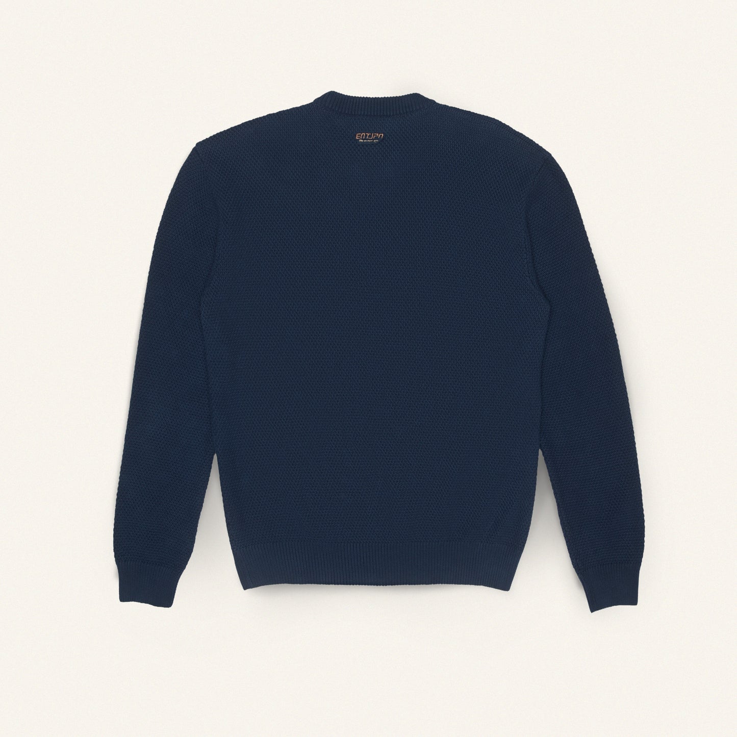Maglione in cotone color dark blue con logo ENTJPN