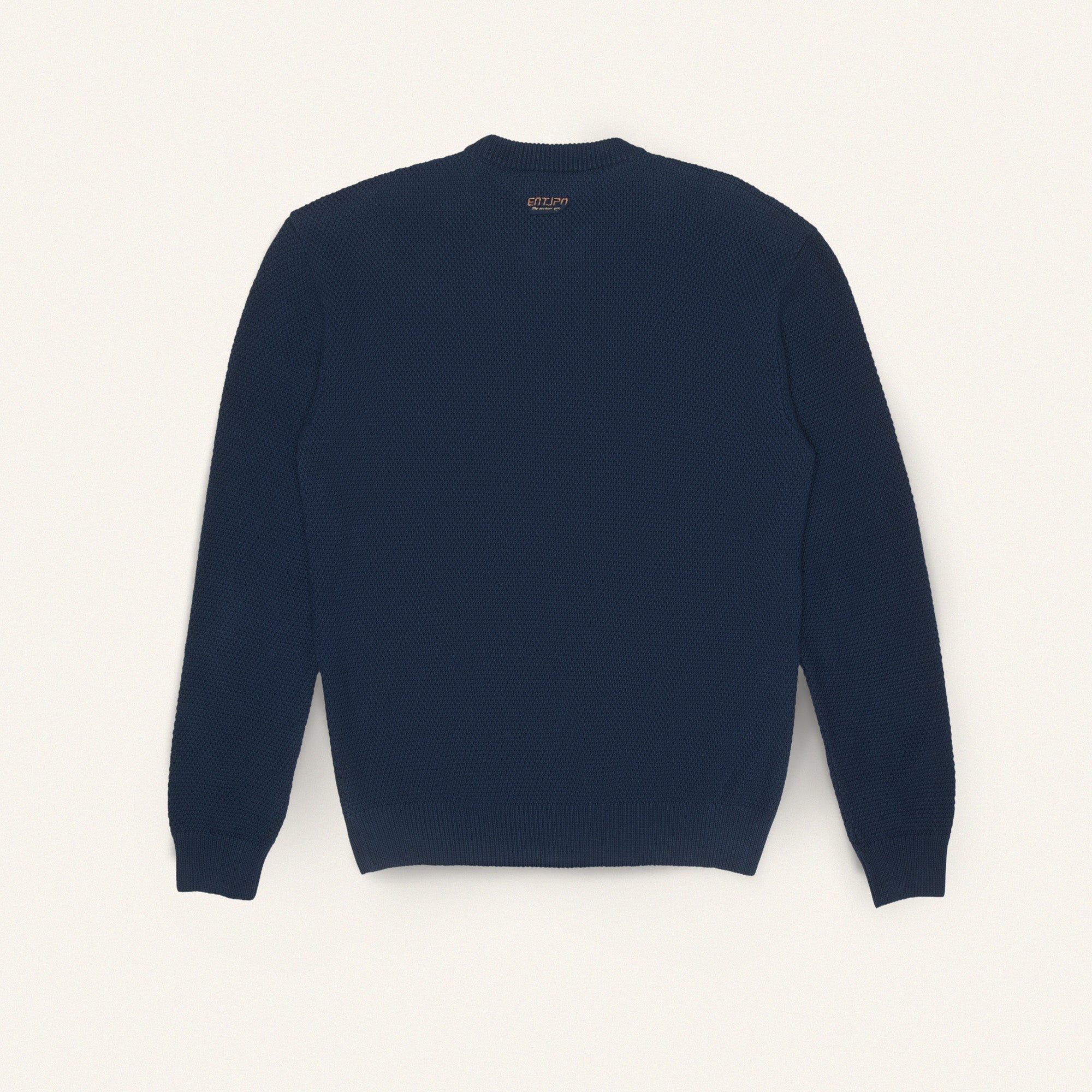 Maglione in cotone color dark blue con logo ENTJPN