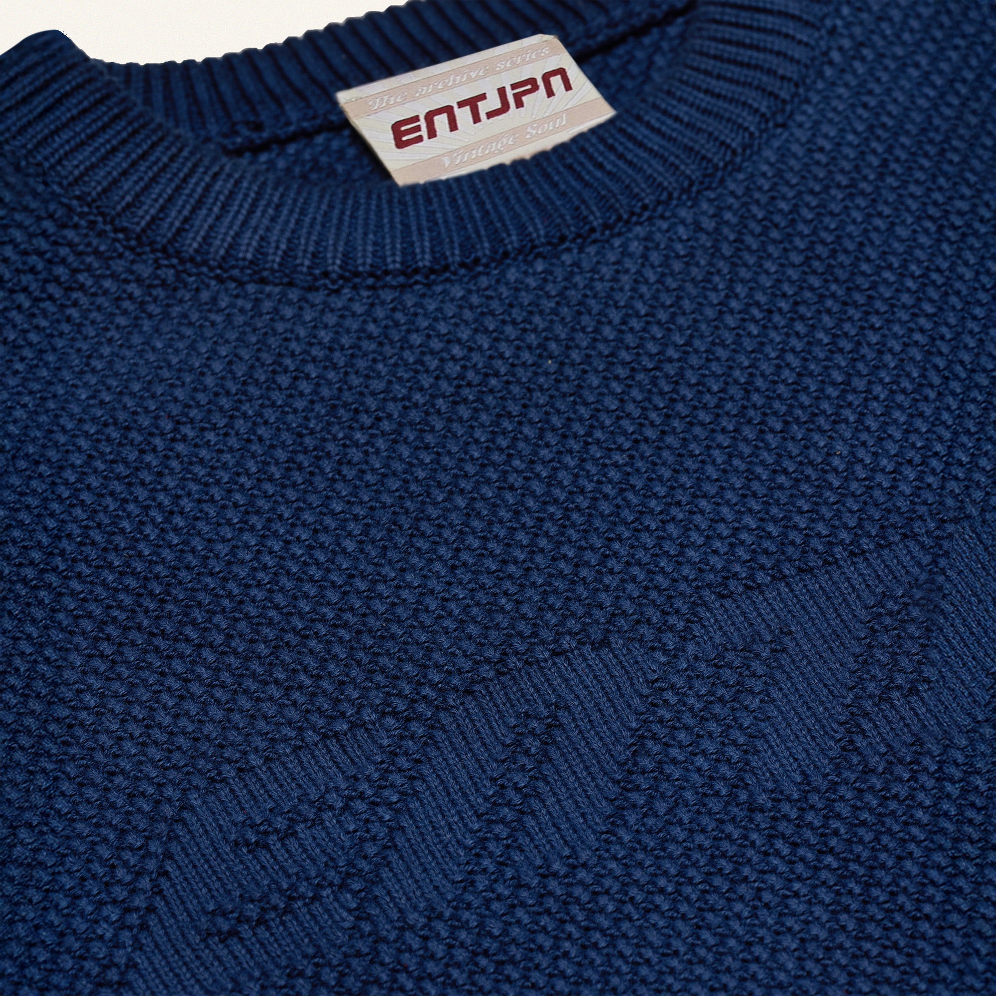 Maglione in cotone color dark blue con logo ENTJPN