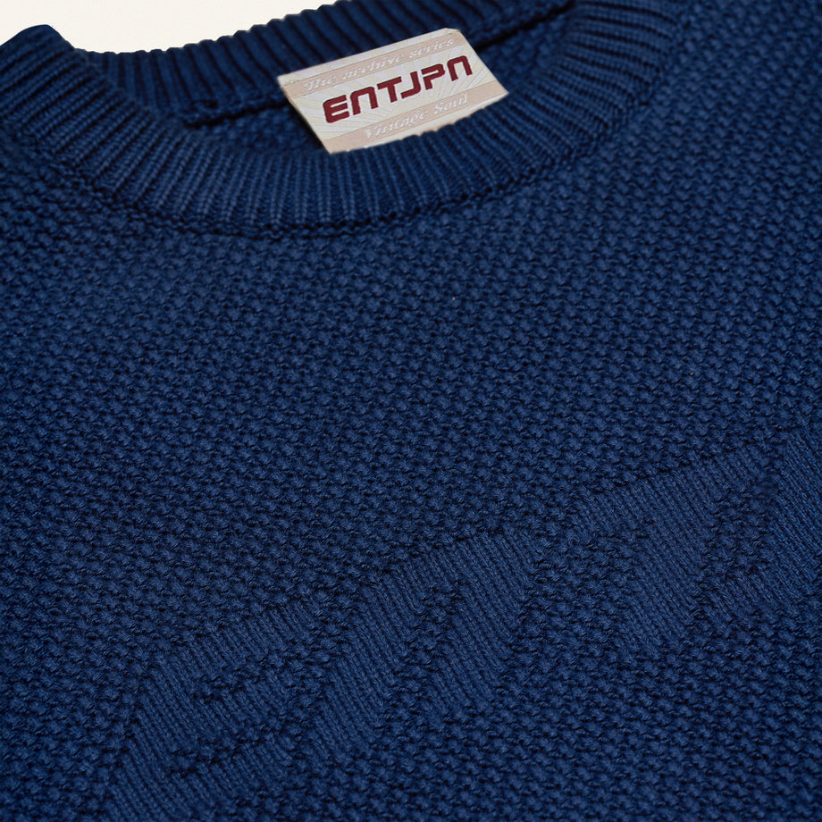 Maglione in cotone color dark blue con logo ENTJPN
