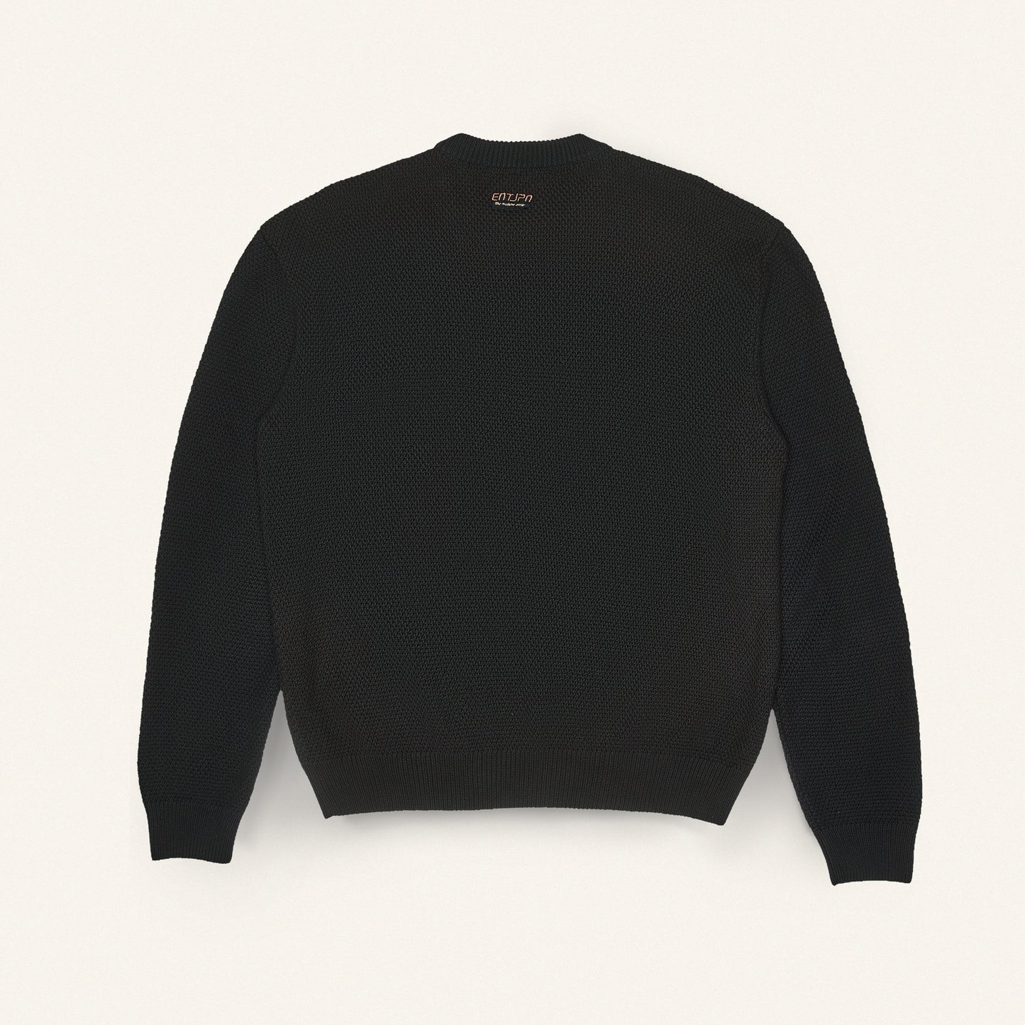 Maglione in cotone color nero con logo ENTJPN