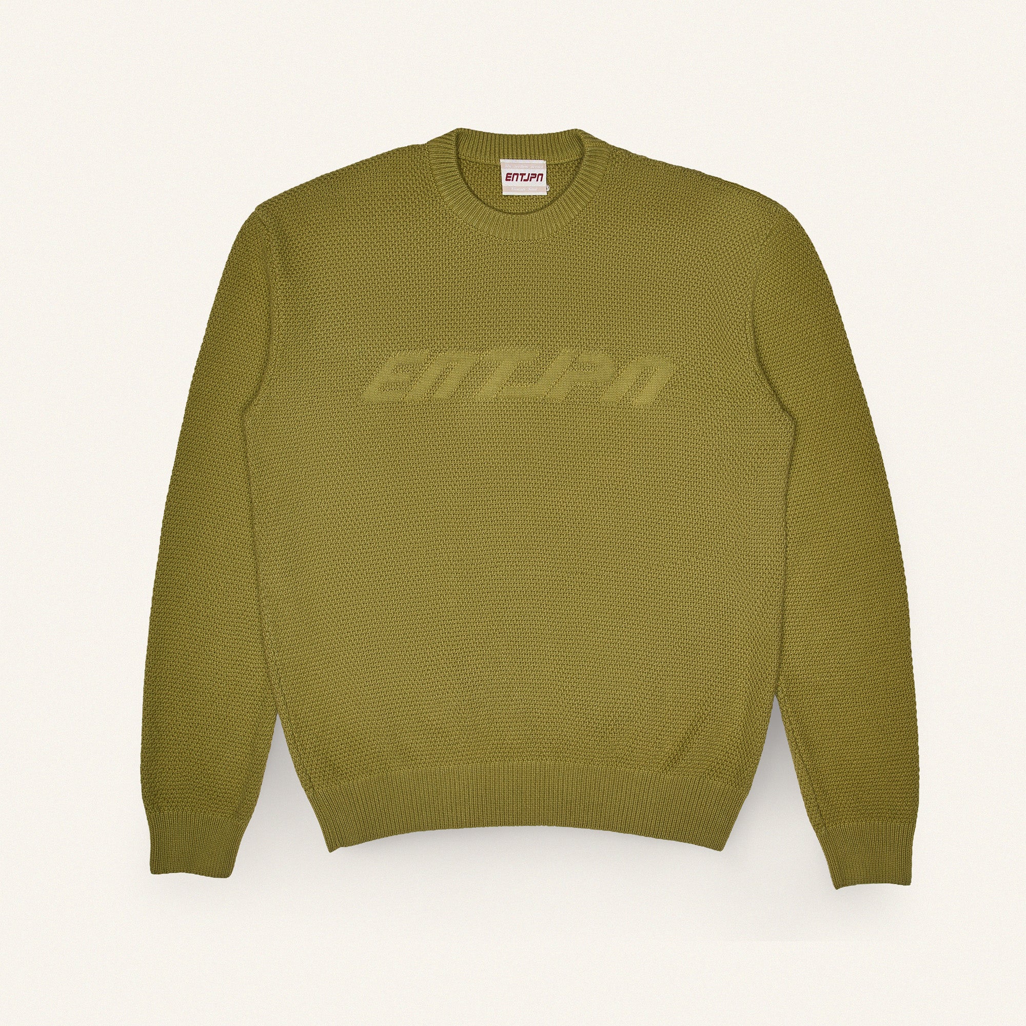 Maglione in cotone color military con logo ENTJPN