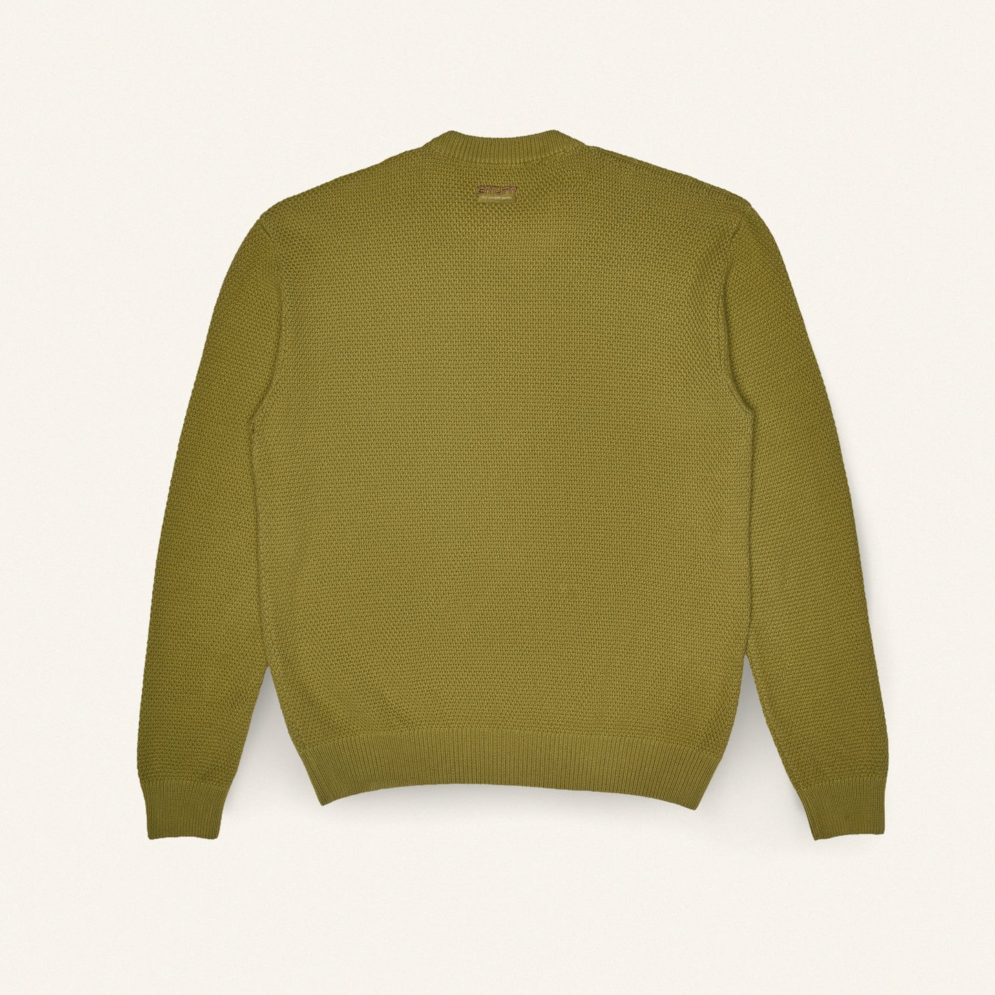 Maglione in cotone color military con logo ENTJPN