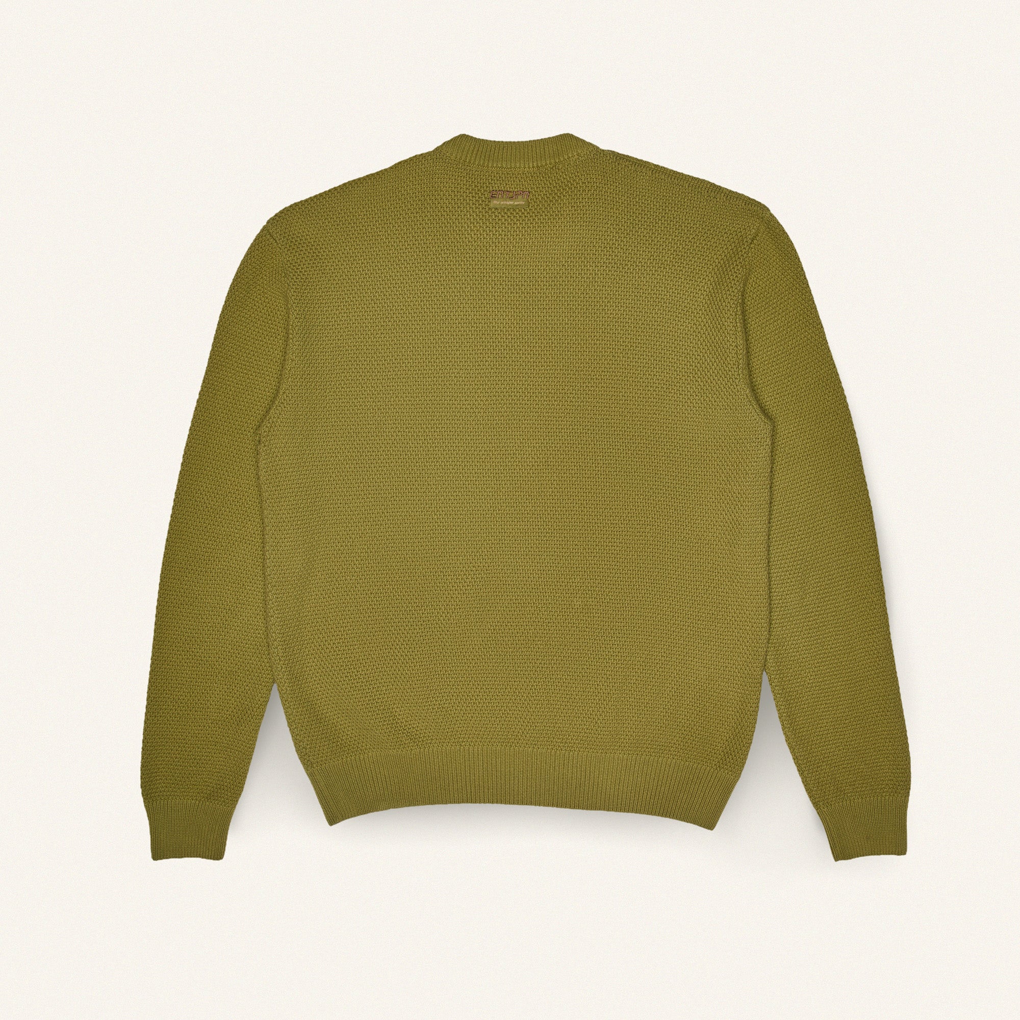 Maglione in cotone color military con logo ENTJPN
