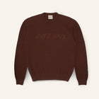 Maglione in cotone color moka con logo ENTJPN