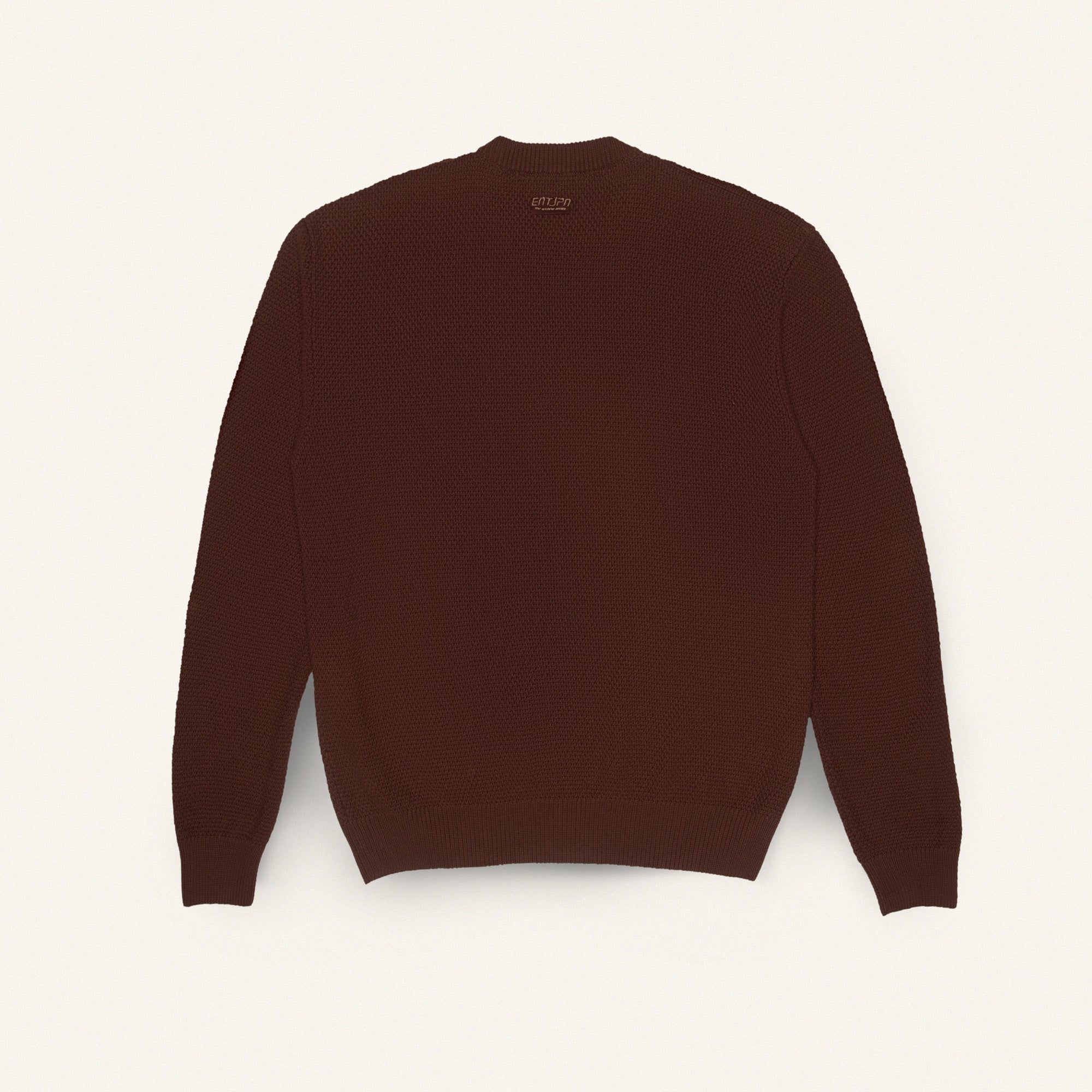 Maglione in cotone color moka con logo ENTJPN