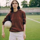 Maglione in cotone color moka con logo ENTJPN