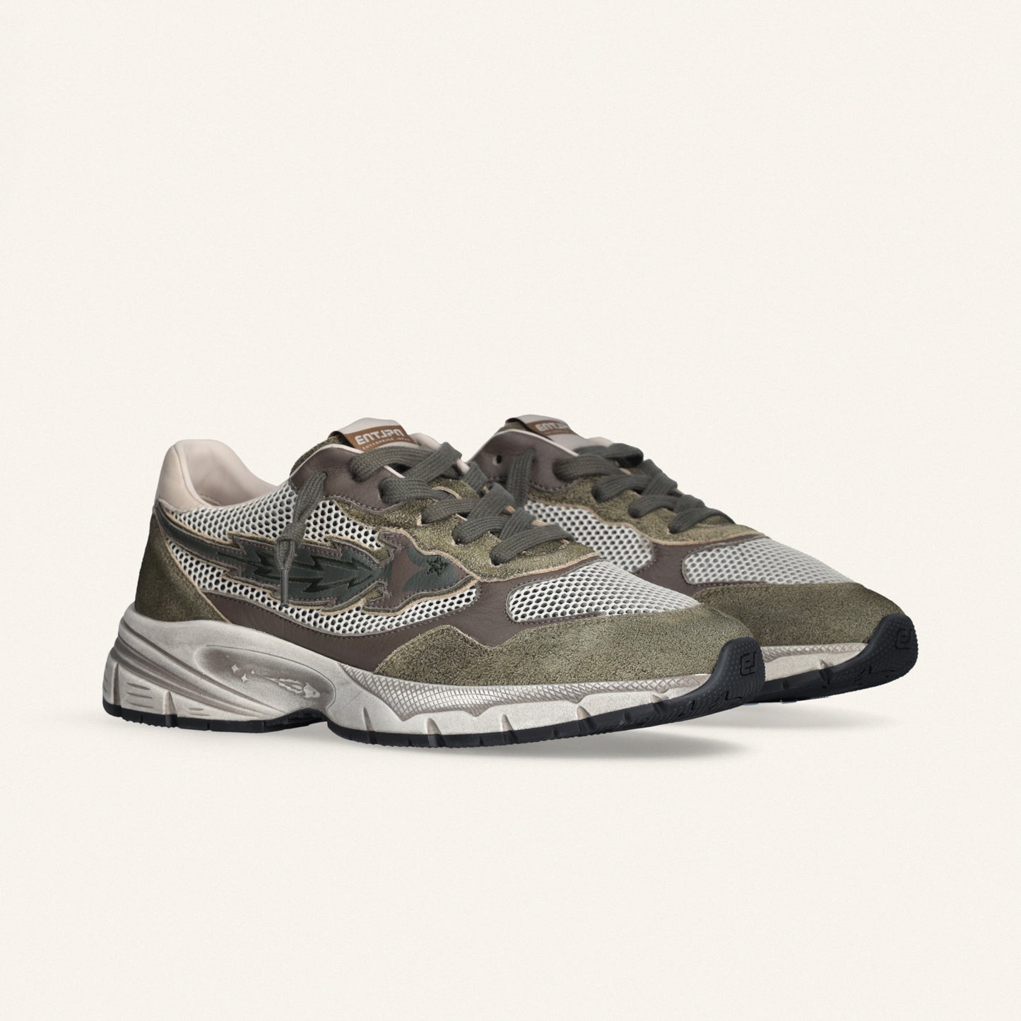 Entjpn Run Rocket - sneakers running man verde militare