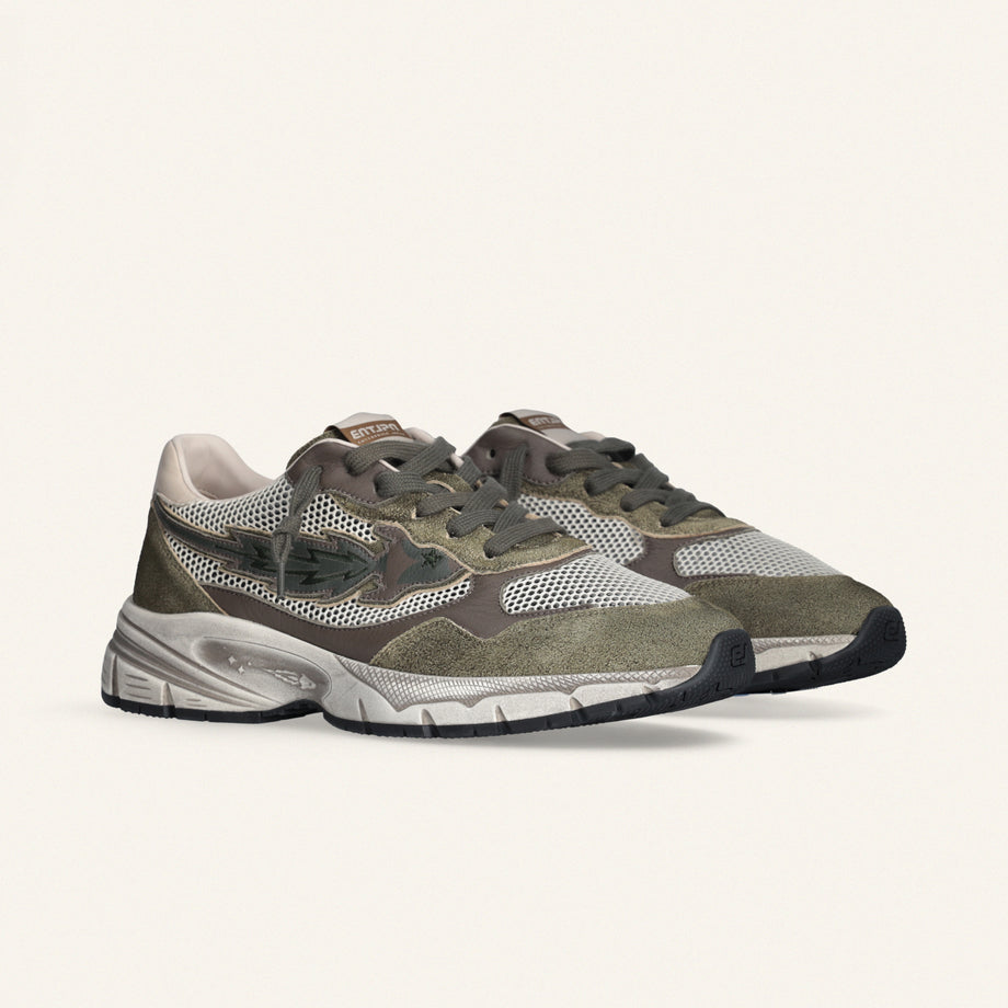 Entjpn Run Rocket - sneakers running man verde militare