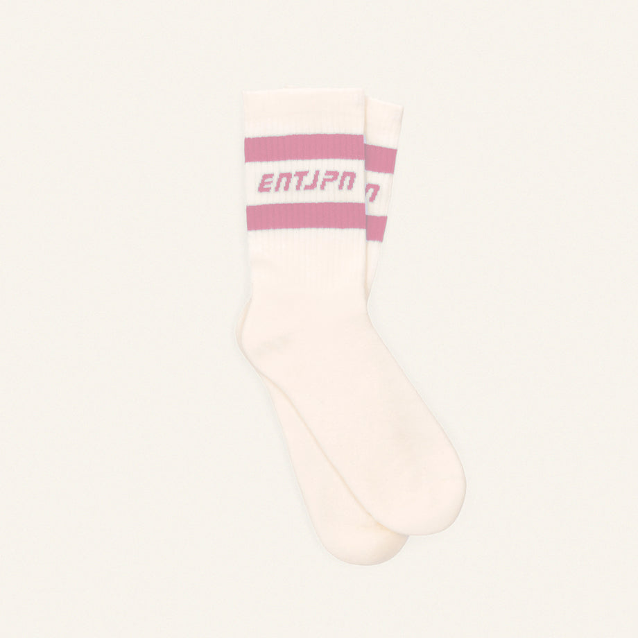 Socks with ENTJPN logo and pink stripes