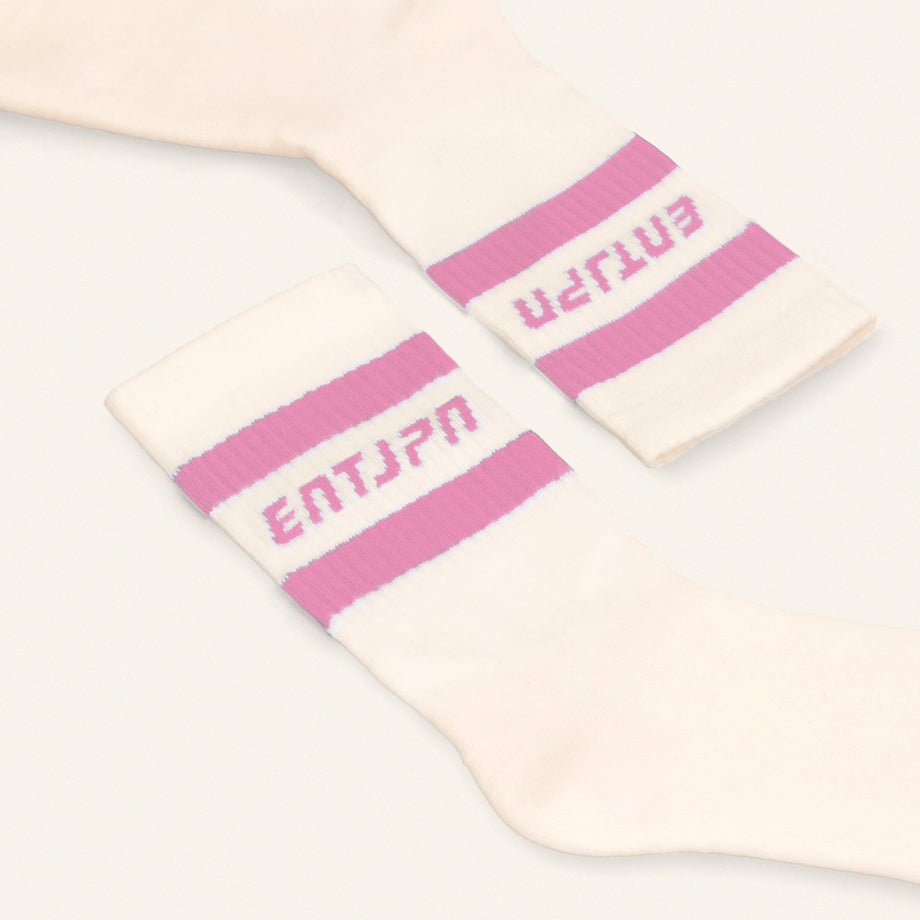 Calzini con logo ENTJPN e stripes rosa