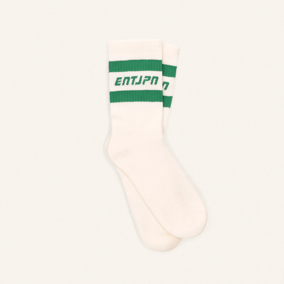Socks with ENTJPN logo and mint-colored stripes