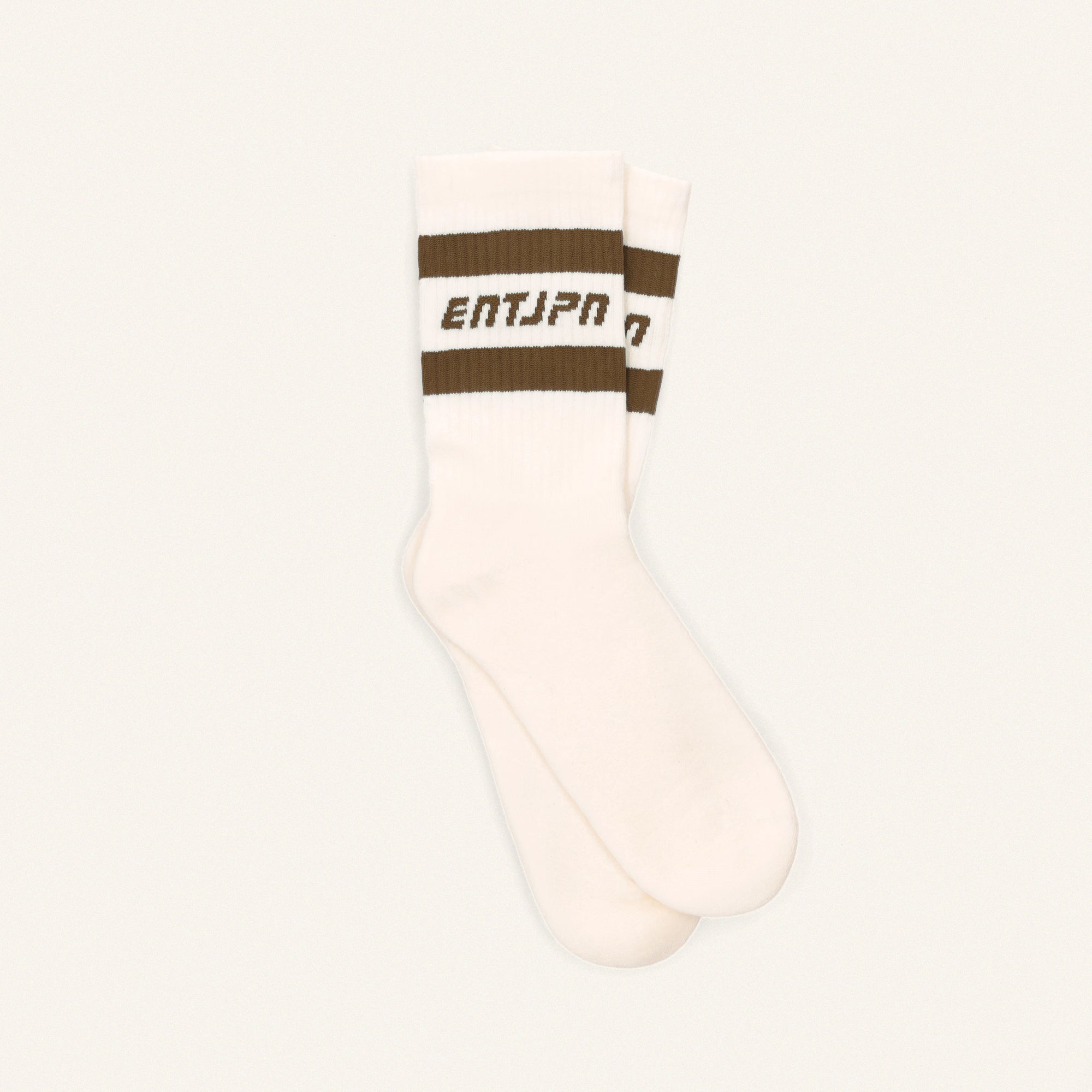 Calzini con logo ENTJPN e stripes marroni
