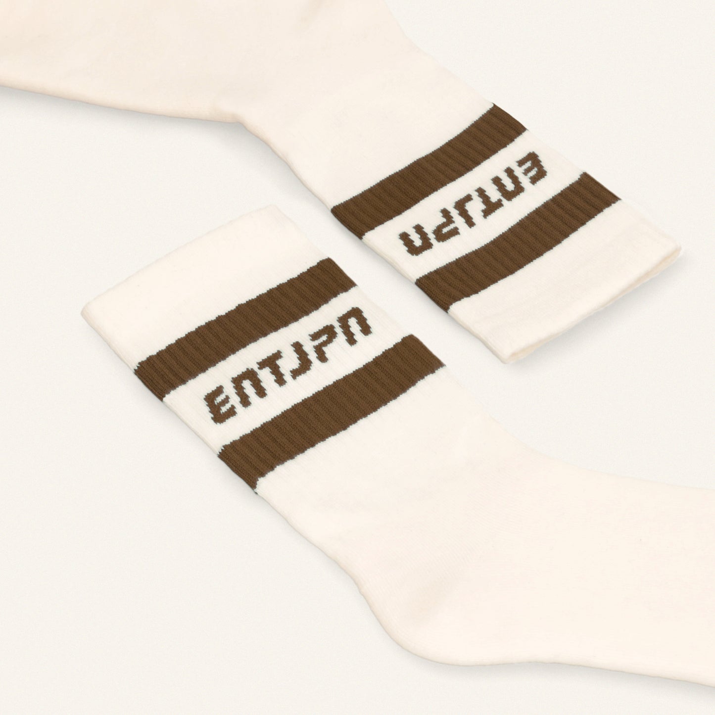 Calzini con logo ENTJPN e stripes marroni