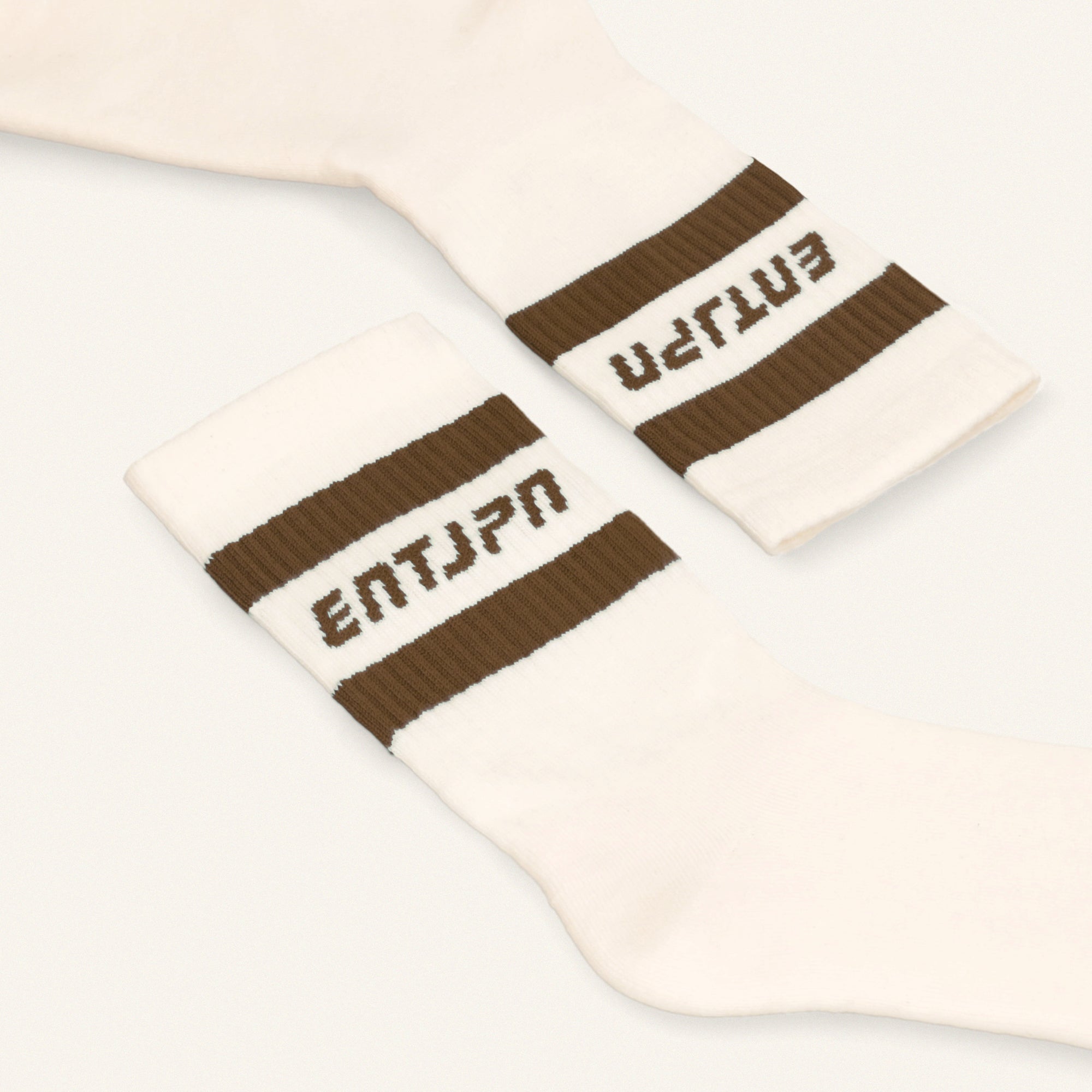 Calzini con logo ENTJPN e stripes marroni