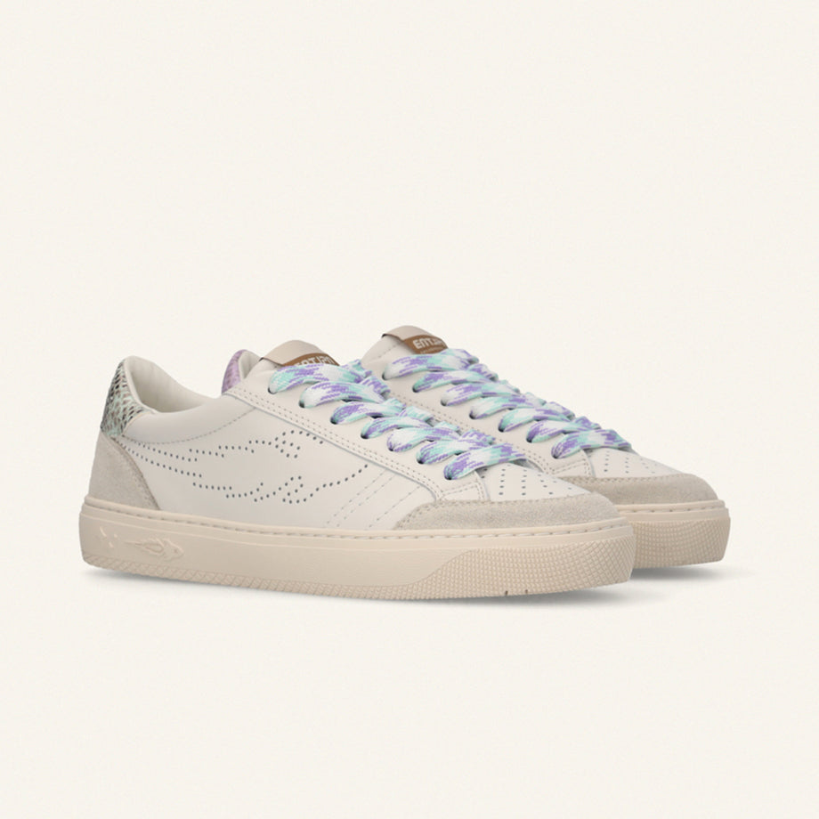 ENTJPN Jupiter Rocket – Women Leather Sneakers with Two-Tone Heel Tab