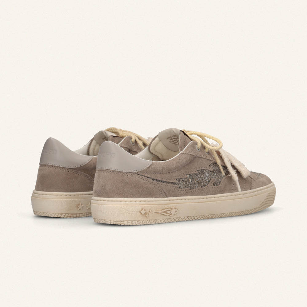 Entjpn Jupiter Rocket - sneakers unisex in pelle e tweed color taupe
