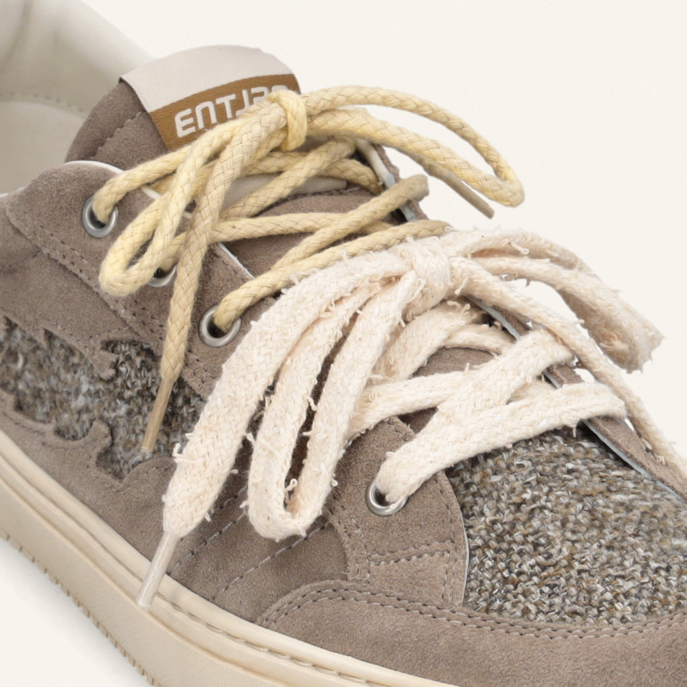 Entjpn Jupiter Rocket - sneakers unisex in pelle e tweed color taupe
