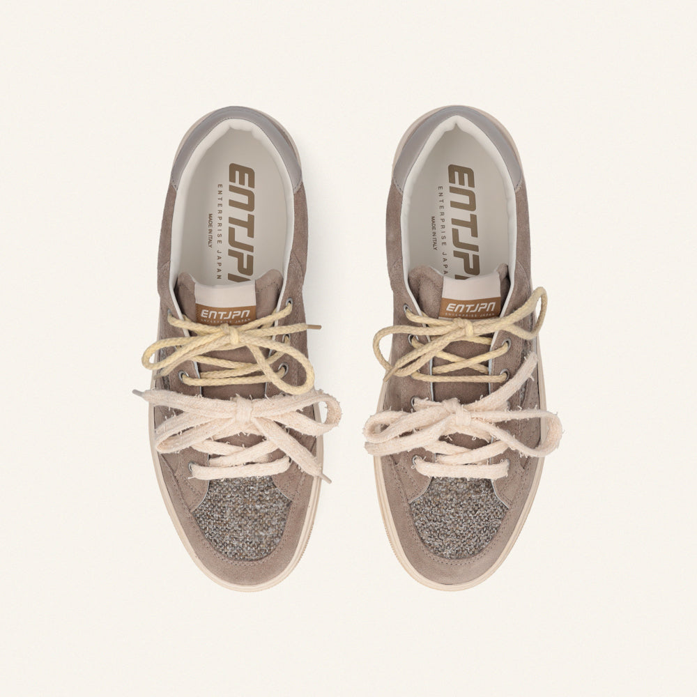 Entjpn Jupiter Rocket - sneakers unisex in pelle e tweed color taupe
