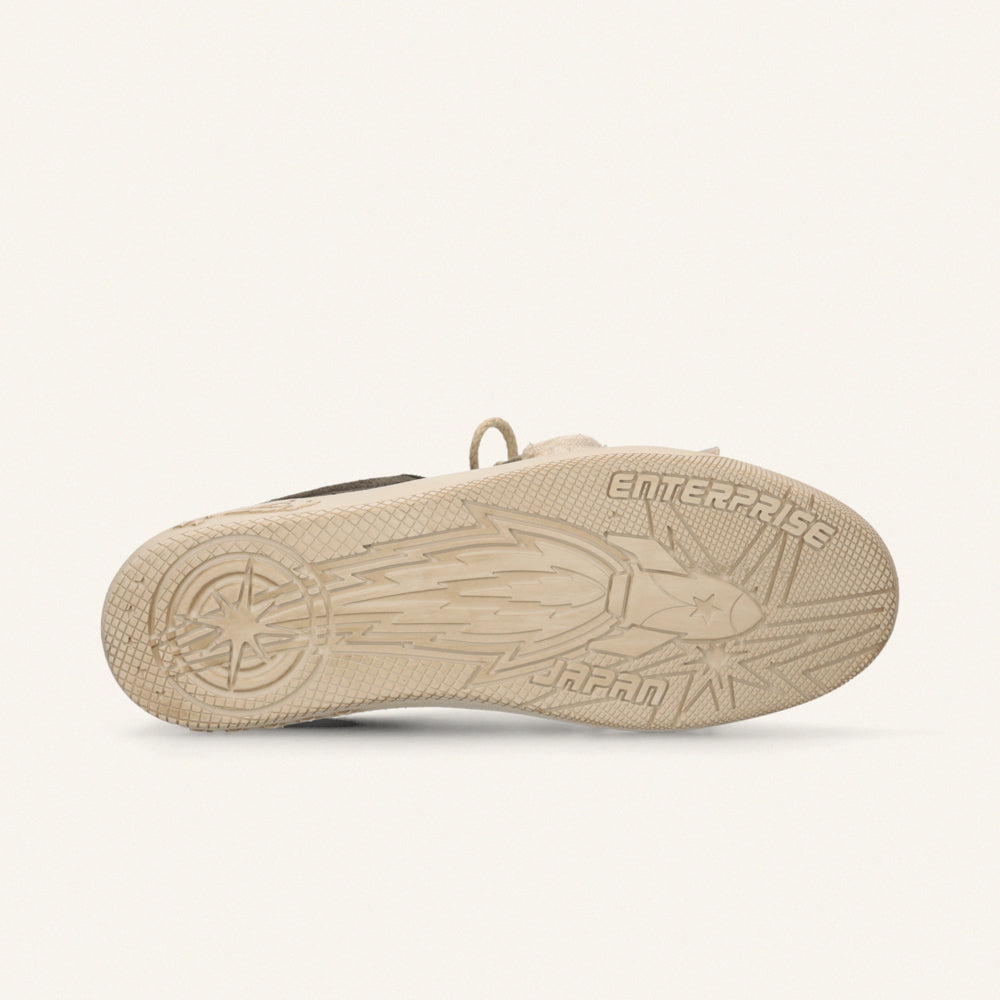 ENTJPN Jupiter Rocket – Unisex Leather and Mistletoe Green Tweed Sneakers