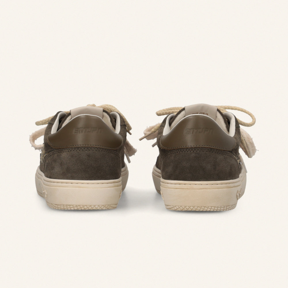 ENTJPN Jupiter Rocket – Unisex Leather and Mistletoe Green Tweed Sneakers
