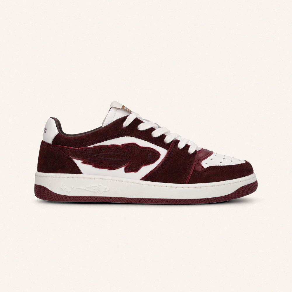 Entjpn Egg Rocket - sneakers in pelle color bordeaux e bianco