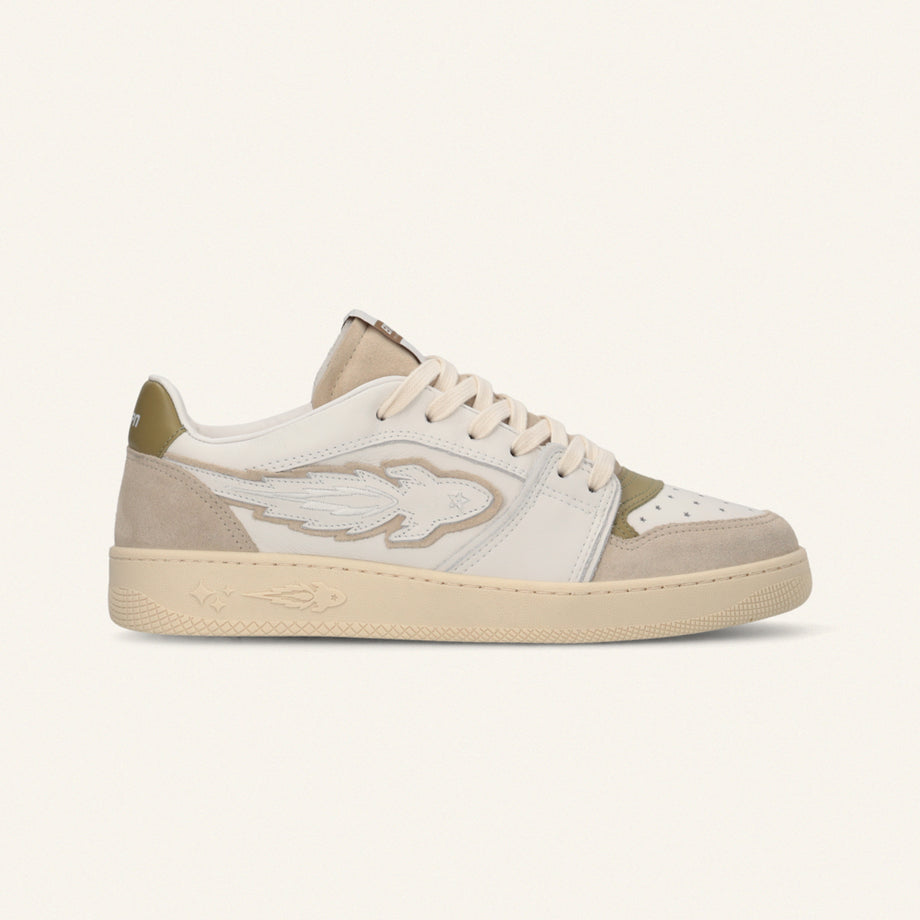 Entjpn Egg Rocket - sneakers in pelle color bianco e kaki image
