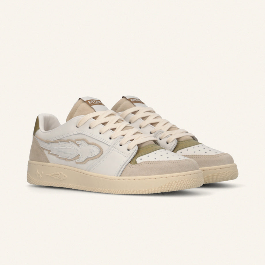 Entjpn Egg Rocket - sneakers in pelle color bianco e kaki