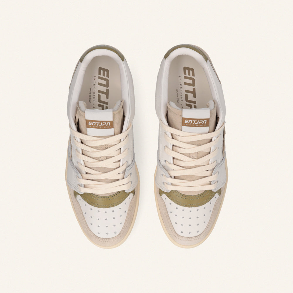 Entjpn Egg Rocket - sneakers in pelle color bianco e kaki