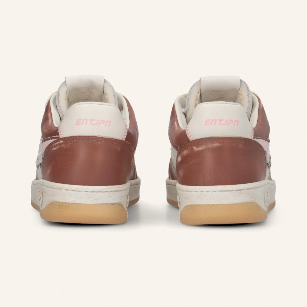 ENTJPN Egg Rocket – Vintage Brown and Pink Leather Sneakers