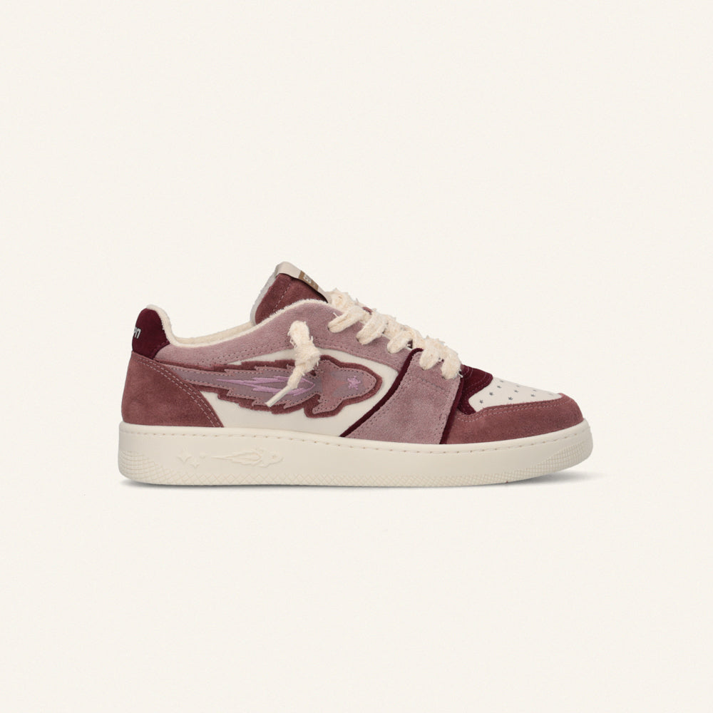 Entjpn Egg Rocket - sneakers rosa cipria e burgundy in crosta e pelle