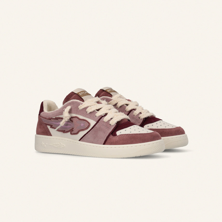 Entjpn Egg Rocket - sneakers rosa cipria e burgundy in crosta e pelle