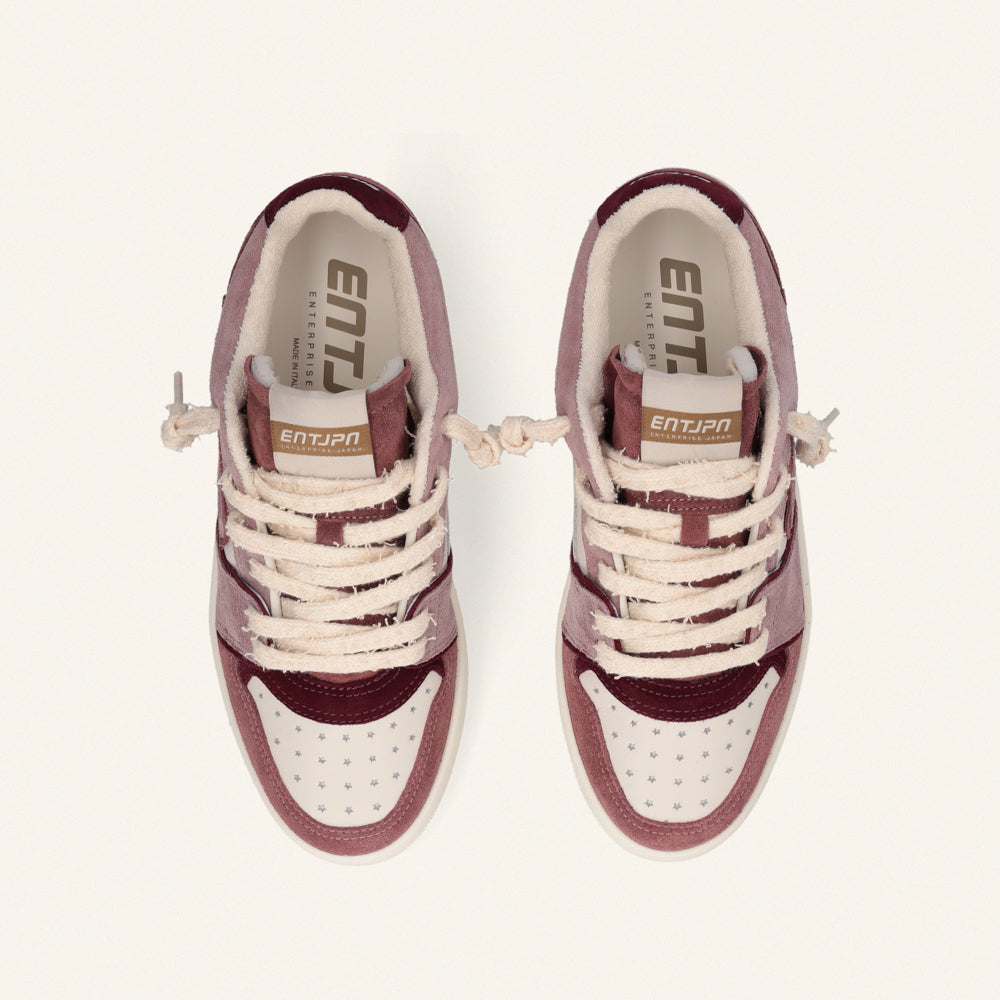 Entjpn Egg Rocket - sneakers rosa cipria e burgundy in crosta e pelle