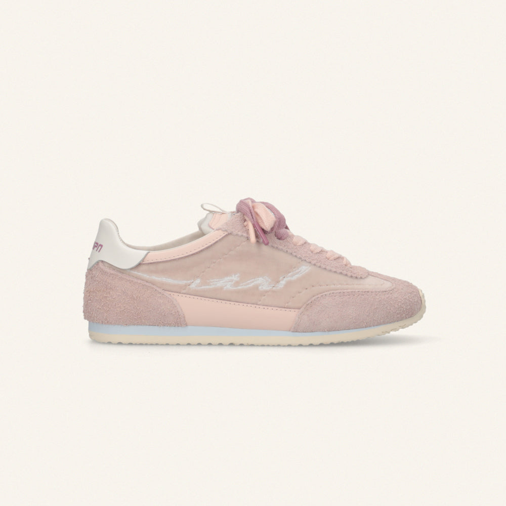Entjpn 61 - sneakers rosa in pelle scamosciata e ciniglia