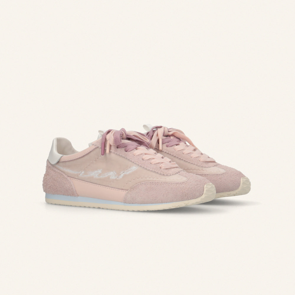 Entjpn 61 - sneakers rosa in pelle scamosciata e ciniglia
