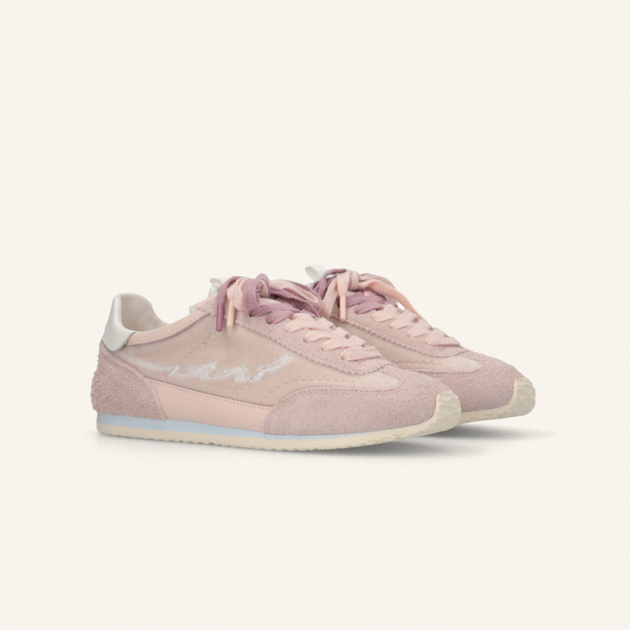 ENTJPN 61 – pink suede and chenille sneakers