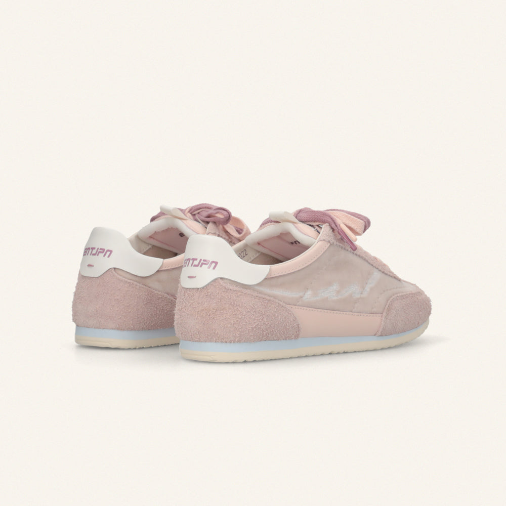 Entjpn 61 - sneakers rosa in pelle scamosciata e ciniglia
